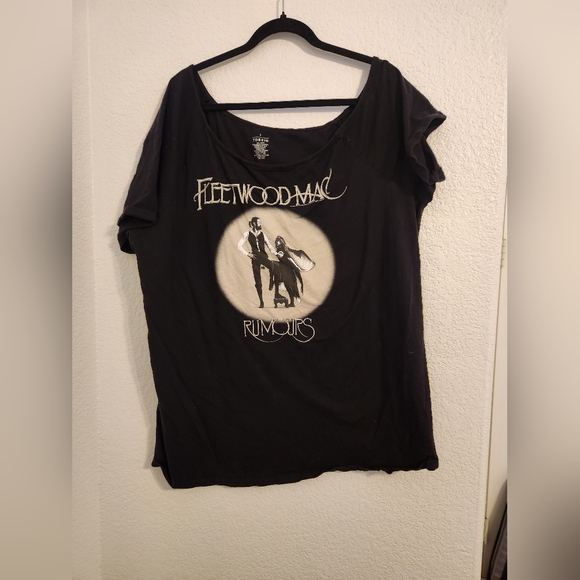 Torrid Fleetwood Mac Rumours Black Off Shoulder Tee Size 3 - Picture 6 of 8